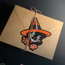 Load image into Gallery viewer, Retro Halloween Black Cat Iron-On Patch