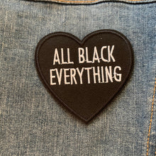 Load image into Gallery viewer, All Black Everything Heart Iron-On Patch