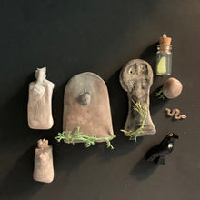 Load image into Gallery viewer, Miniature Graveyard Set — Handmade Gothic Tombstones & Glow-in-the-Dark Ghost