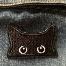 Load image into Gallery viewer, Peeking Black Cat Patch Set