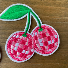 Load image into Gallery viewer, Embroidered Disco Cherry Iron-On Patch