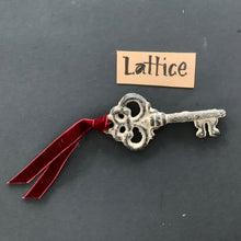 Load image into Gallery viewer, Santa’s Magic Key | Heavy Bronze Skeleton Key with Red Velvet Ribbon
