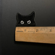 Load image into Gallery viewer, Peeking Black Cat Patch Set