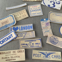 Load image into Gallery viewer, London Blue and ream Vintage Style Postage Postmark Decals