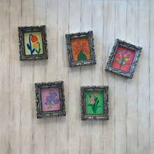 Load image into Gallery viewer, Silver Mini Ornate Art Picture Frames one inch for dollhouse or craft