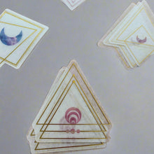 Load image into Gallery viewer, Translucent Mystical Triangle and Circle Hot Stamped Paper Decals
