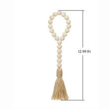 Load image into Gallery viewer, Wooden Bead Bottle Necklace with Macrame Tassel Decorations
