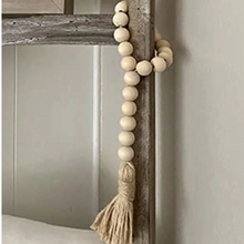 Load image into Gallery viewer, Wooden Bead Bottle Necklace with Macrame Tassel Decorations