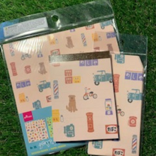 Load image into Gallery viewer, City Dog Stationery and Origami Set, where creativity and organization meet. This charming notepad, coordinating envelopes, and four-color origami paper pack features an endearing dog-themed cover that's sure to bring a smile to your face every time you pick it up.