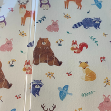 Load image into Gallery viewer, Discover the magic of nature with our WhimsiWood Enchanting Forest Envelopes Set. This Japanese-crafted collection features 7 adorable envelopes adorned with pastel drawings of woodland creatures – bears, raccoons, squirrels, deer, owls, bluebirds, and rabbits. Perfect for adding charm to your correspondence!