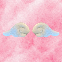 Load image into Gallery viewer, Puffy White fuzzy angel wings hair clips for Valentineseaster or Christmas fashion. 2 per pack from elementah.com