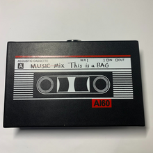 Load image into Gallery viewer, Fun and quirky 80s-style retro mixed tape cassette tape box bag handbag with chain shoulder strap.