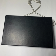 Load image into Gallery viewer, Chain shoulder strap. Fun and quirky 80s-style retro mixed tape cassette tape box bag handbag.