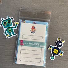 Load image into Gallery viewer, 8pk of robot rocket toy note paper
