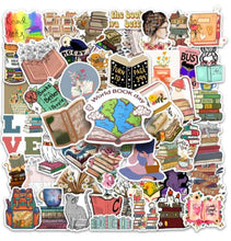 Load image into Gallery viewer, book lovers bundle, decals for readers and bookworms gift fore readers, bookclub Colorful 50-Pack Stickers - Celebrate the World of Reading