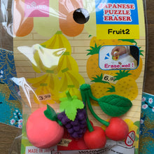 Load image into Gallery viewer, Fruit Shaped Erasers from Japan 3 pk