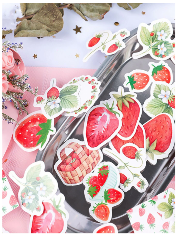 STICKERS x 10 STRAWBERRY Stickers CUTE! Sas Strawberries Sticker ST1