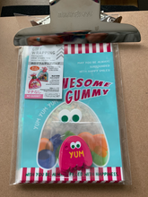 Load image into Gallery viewer, Adorable gummy drop printed treat bags with matching gummy icon tag and silver twist tie fastener.