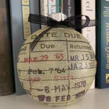 Load image into Gallery viewer, Vintage Library Card Ornament — Reader Gift Set

