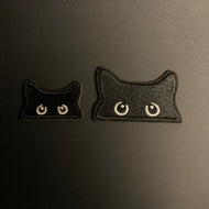 Peeking Black Cat Patch Set