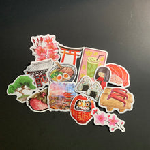 Load image into Gallery viewer, Japanese Sticker Pack — 50 Retro &amp; Folk Art Designs - Lucky Cats, Daruma, Geisha &amp; More
