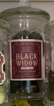 Load image into Gallery viewer, Black Widow Spider Venom Halloween Apothecary Jar Small Witch Storage
