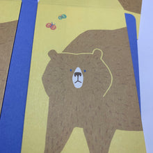 Load image into Gallery viewer, Yellow Blue Eyed Bear Pochi Japanese Pochibukuro Envelopes
