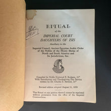 Load image into Gallery viewer, Interior title page of 1959 Daughters of Isis ritual booklet
