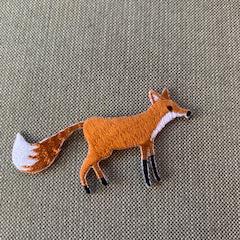 Embroidered Brown Fox Iron On Patch