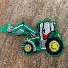 Embroidered Green Digger Iron On Patch