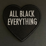 All Black Everything — Embroidered Heart Patch, 3