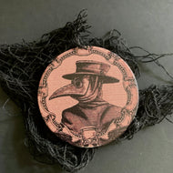 Plague Doctor Portrait Badge — Printed Leatherette