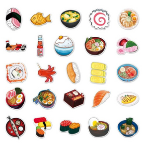 50pk Japanese Food Stickers selection