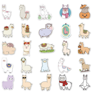Kawaii Llama and Alpaca Stickers from elementah.com