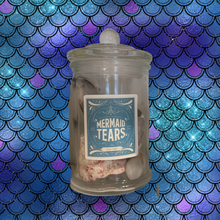 Load image into Gallery viewer, Dive into the depths of Halloween enchantment with our captivating Mermaid Tears Nature Witch Apothecary Jar – a spellbinding treasure that will transport you to the mystical realm of underwater wonders!
