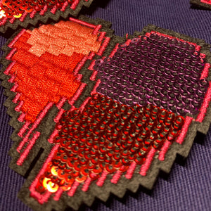 Sequin Pixel Heart Patch