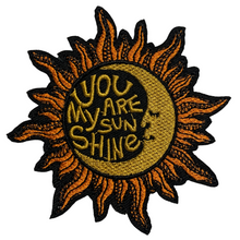 Load image into Gallery viewer, sun and moon large embroidered boho patches 2pk
