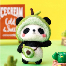 Load image into Gallery viewer, Panda Avocado Felt Wool Keychain Craft Kit
