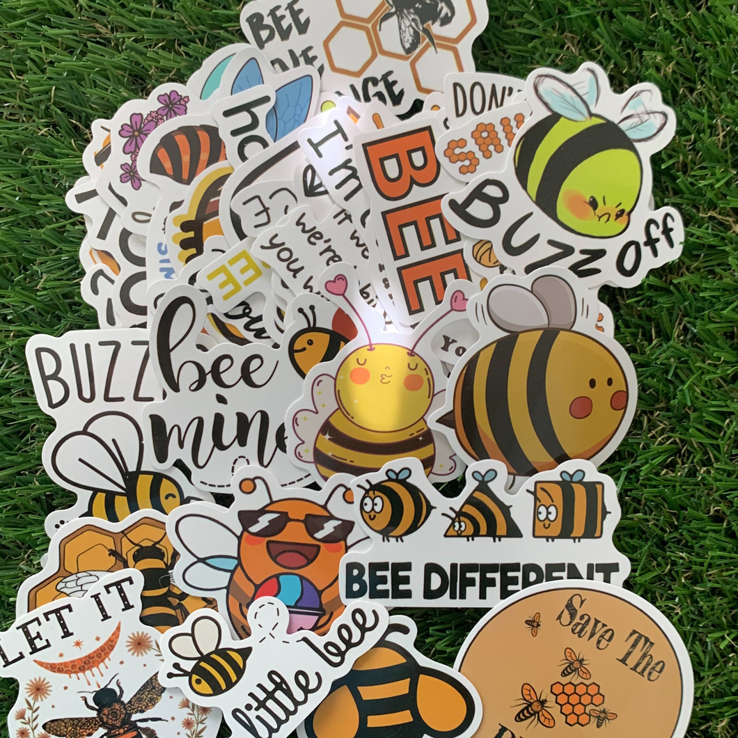 45 Bee Themed Stickers for laptops, phone, reading, waterbottles 