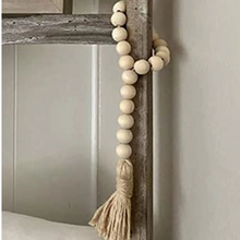 Load image into Gallery viewer, Wooden Bead Bottle Necklace with Macrame Tassel Decorations
