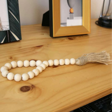 Load image into Gallery viewer, Wooden Bead Bottle Necklace with Macrame Tassel Decorations
