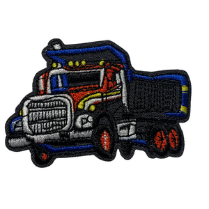 Customize their gear with all the favorite, diggers, scoops, and trucks with this colorful set of embroidered construction truck iron patches.  5 iron-on patches,  Patches measure approximately 2" each.