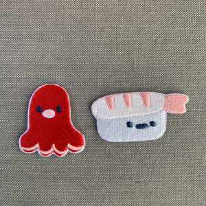 Embroidered Cartoon Sushi Patches