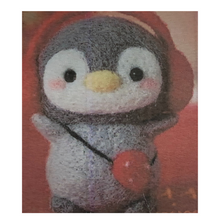 Load image into Gallery viewer, Charming Penguin with Earmuffs and Strawberry Bag DIY Felted Wool Craft Kit – the perfect blend of adorable and trendy for your crafting pleasure! 
