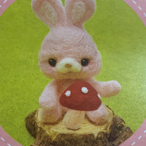 Pink Rabbit with Mushroom DIY Felt Kit
