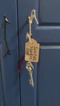 Load and play video in Gallery viewer, Santa’s Magic Key | Heavy Bronze Skeleton Key with Red Velvet Ribbon
