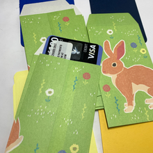 Load image into Gallery viewer, Precious pastel rabbit mini washi envelopes and coordinating notecards.
