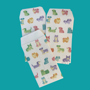 8/pk Charming Rainbow Dog Mini Envelopes for Gift Cards Money Made in Japan