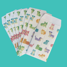 Load image into Gallery viewer, 8/pk Charming Rainbow Dog Mini Envelopes for Gift Cards Money Made in Japan

