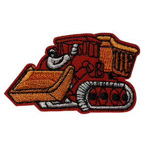 Customize their gear with all the favorite, diggers, scoops, and trucks with this colorful set of embroidered construction truck iron patches.  5 iron-on patches,  Patches measure approximately 2" each.